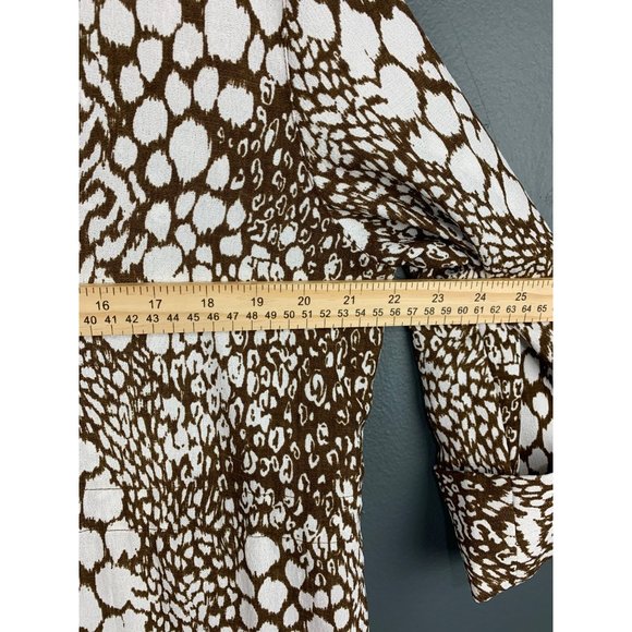 Cali And York Women's Sz. PL bronze abstracted print Light Coat - Picture 4 of 6